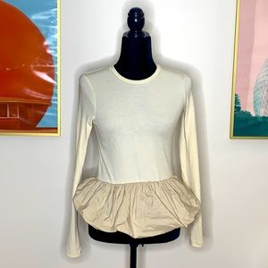Zara puffy peplum top